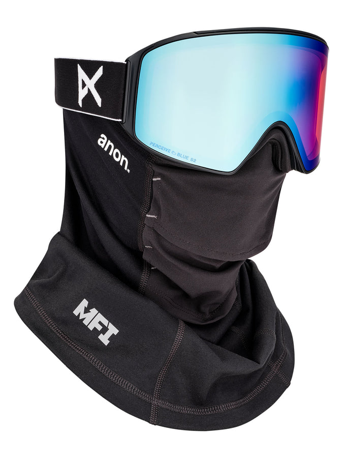 Anon M4 Cylindrical Black/Prcv Blue + MFI Face Mask Goggle | BLACK/PRCV VRBL BLUE (Z53)