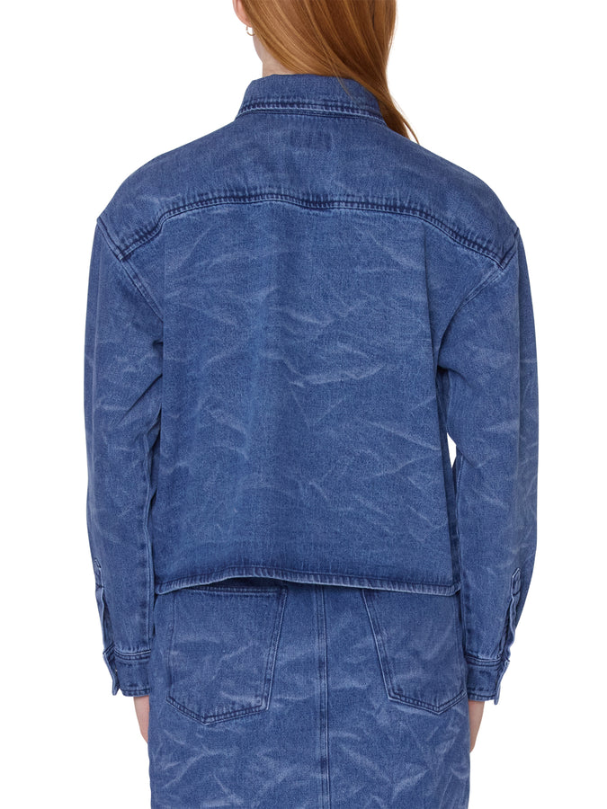 Obey Trinity Wrinkle Denim L/S Buttondown Shirt Spring 2026 | MEDIUM STONEWASH INDIGO (MSW)