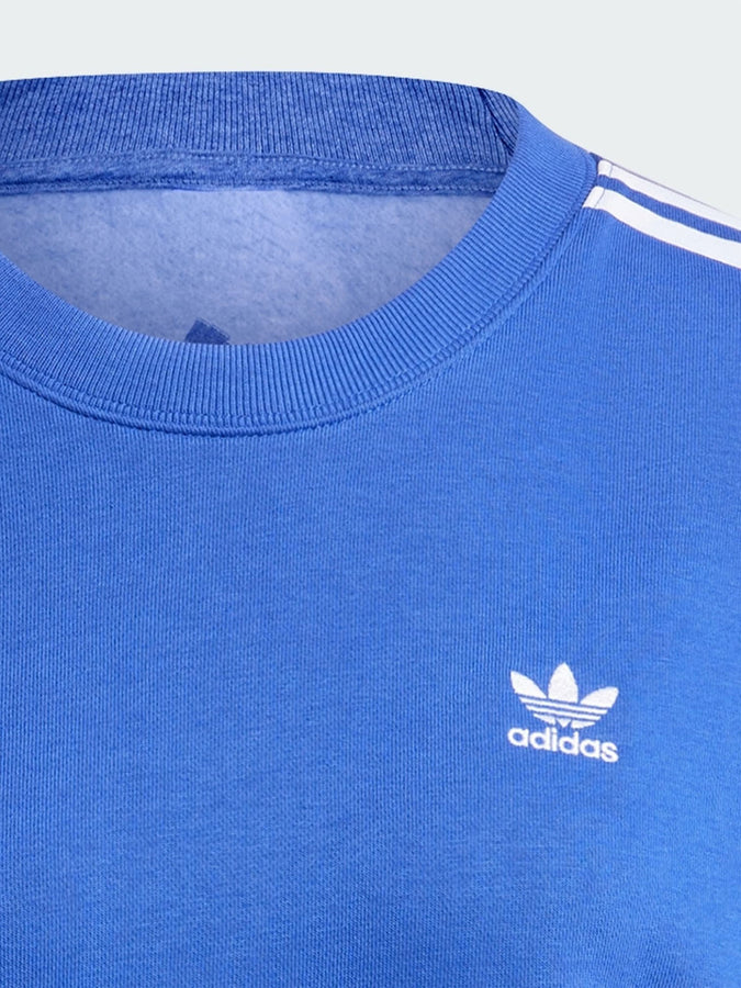 Adidas 3 Stripes Lucid Blue Crewneck Sweatshirt Spring 2024 | SEMI LUCID BLUE