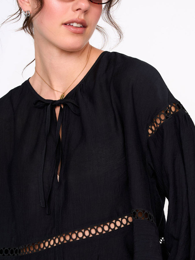 24 Colours Black Long Sleeve Top Spring 2026 | BLACK