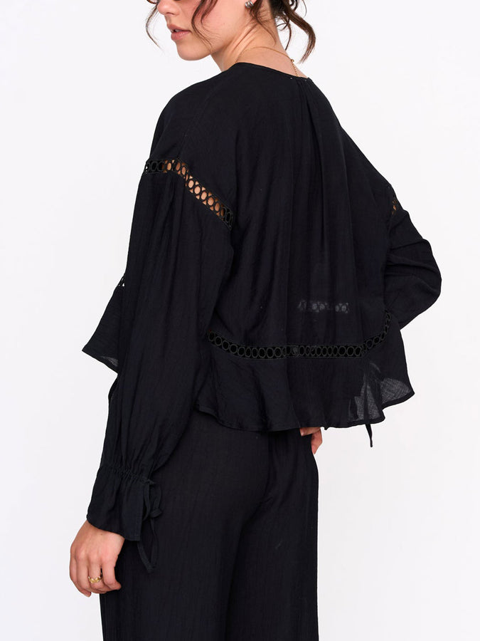 24 Colours Black Long Sleeve Top Spring 2026 | BLACK