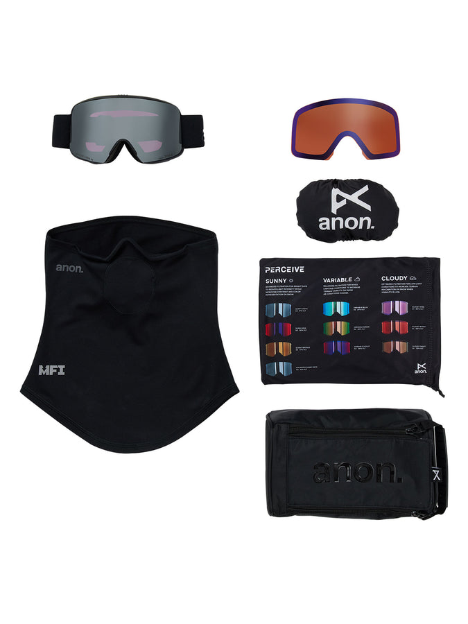Anon M6 Smoke/Prcv Sonny Onys + Violet + MFI Face Mask Goggle | SMOKE/PRCV SUNNY ONYX (Z55)