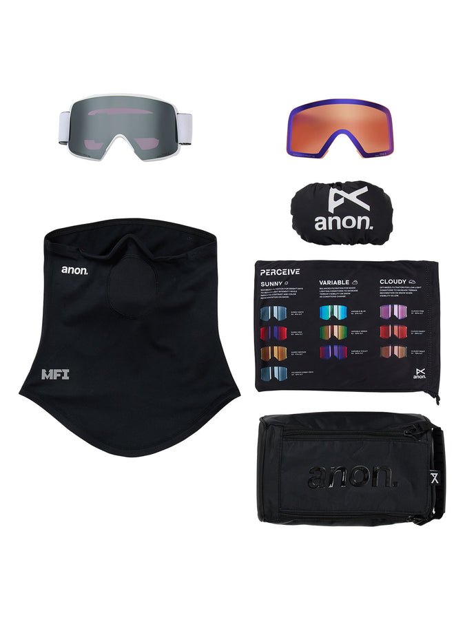 Anon M6S White/Sunny Onyx + Violet + MFI Face Mask Goggles | WHITE/PRCV SUNNY ONYX (Z59)