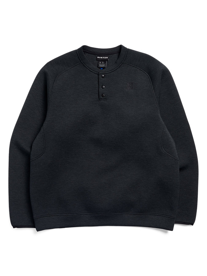 Burton Spacecloud Henley Crewneck Sweatshirt Fall 2026 | TRUE BLACK HEATHER (A30)