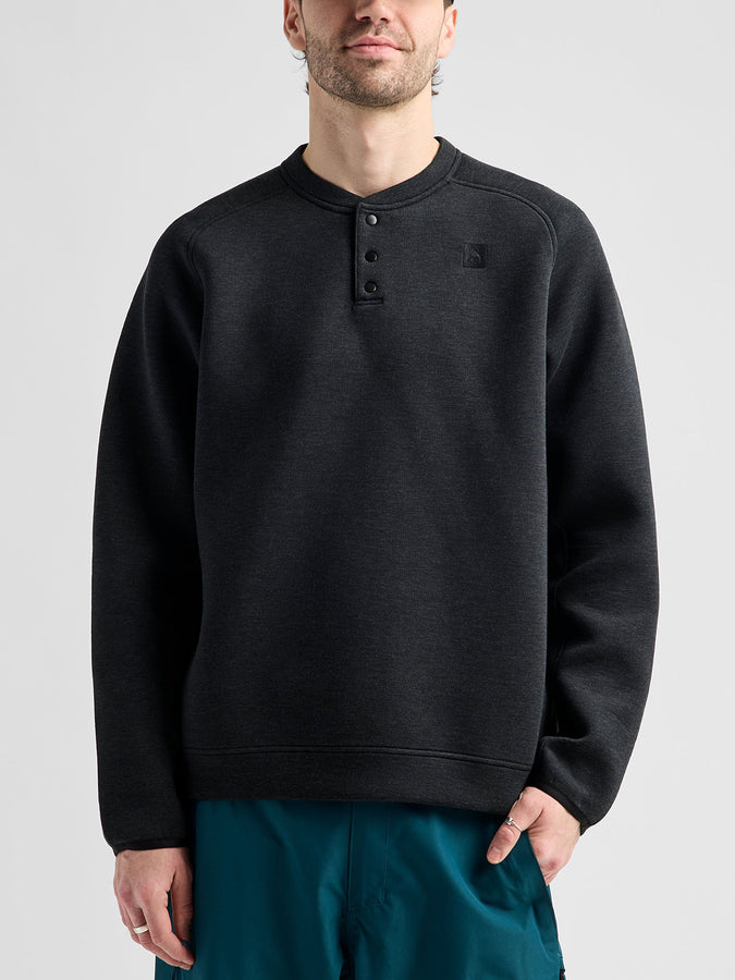 Burton Spacecloud Henley Crewneck Sweatshirt Fall 2026 | TRUE BLACK HEATHER (A30)
