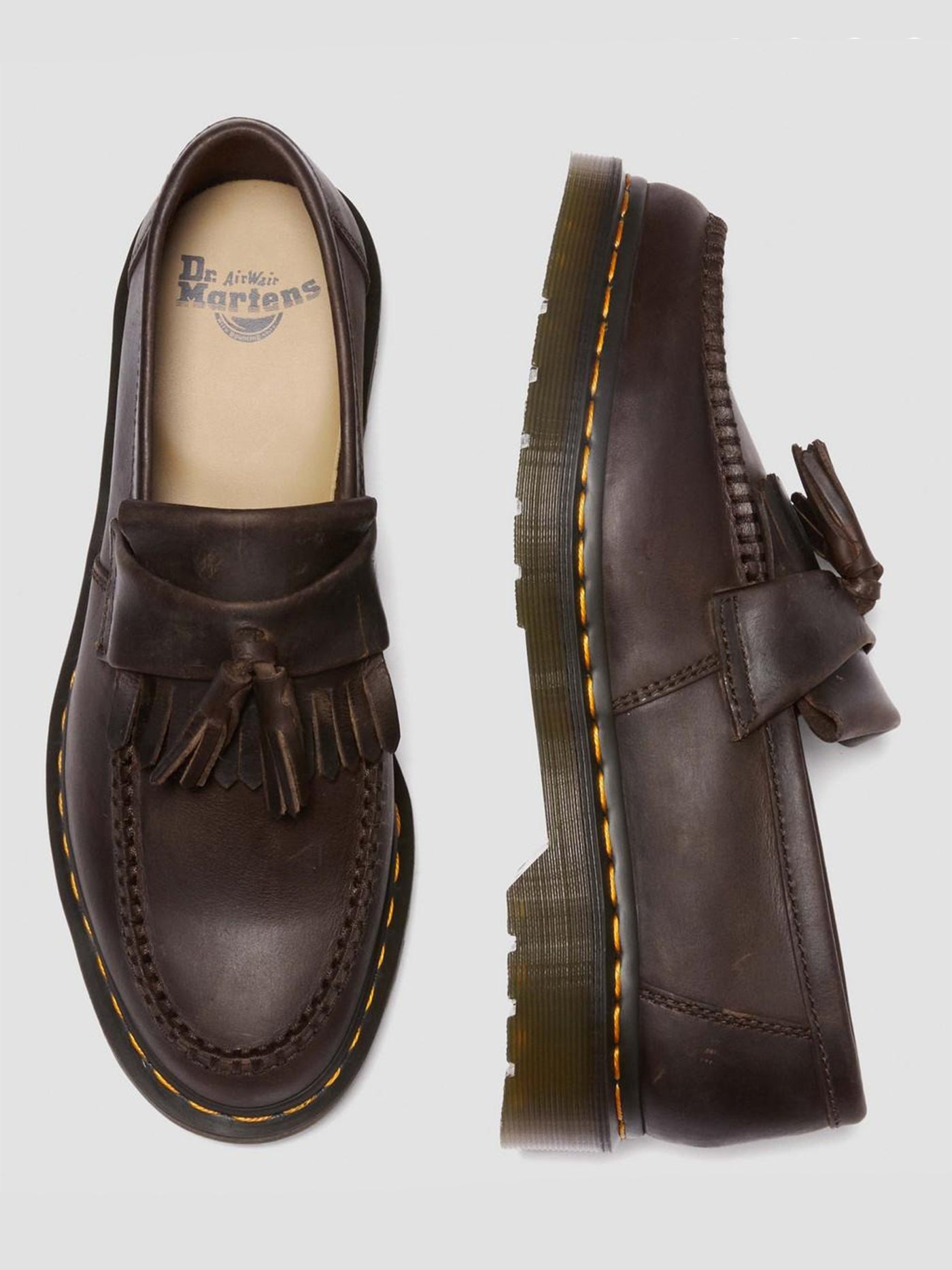 Dr. Martens Fall 2023 Adrian Crazy Horse Dark Brown Shoes | EMPIRE