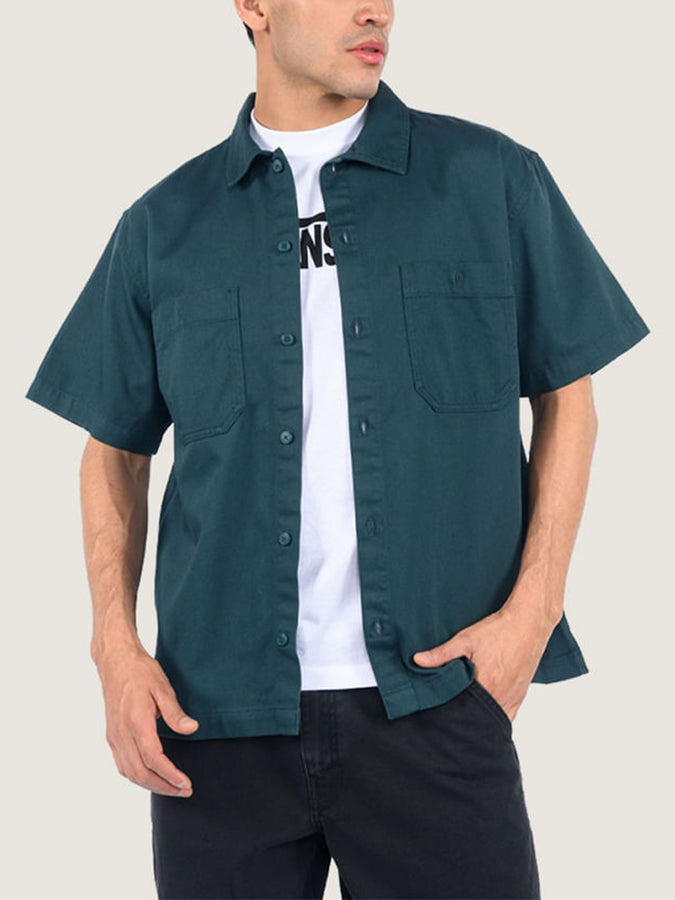 Vans Larkspur Solid Workwear S/S Buttondown Shirt Spring 2026 | MYSTIC MOSS (FRJ)