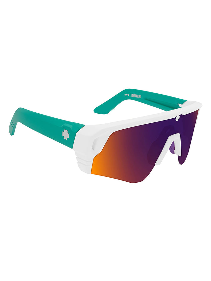 Spy Monolith Speed Matte White Teal/Green Purple Sunglasses | MT WHT TL/GRY GRN DK PRPL