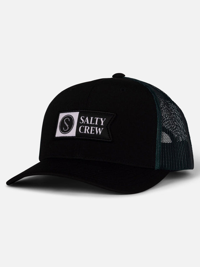 Salty Crew Pinnacle 2 Retro Trucker Hat | BLACK/HYDRO