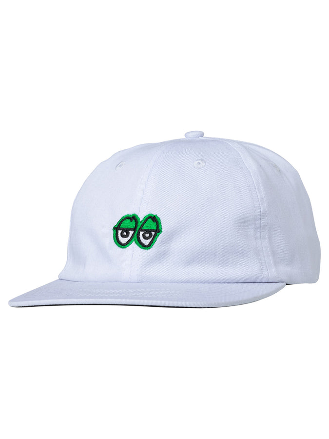 Krooked Eyes Strapback Hat | WHITE/GREEN