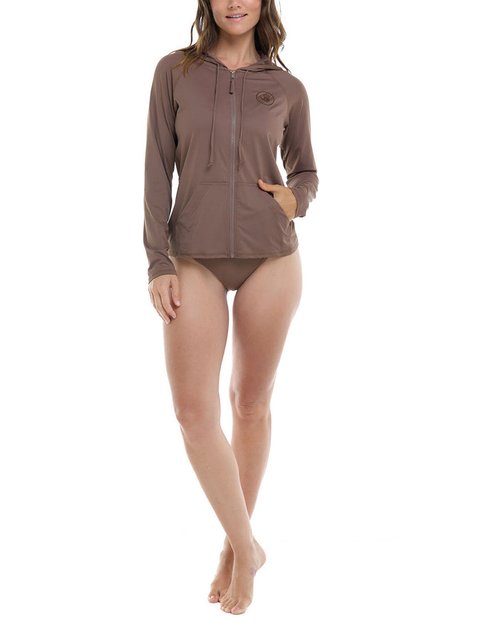 Body Glove Smoothies Barbara Zip Hoodie Rashguard Spring 2026 | LATTE (693)