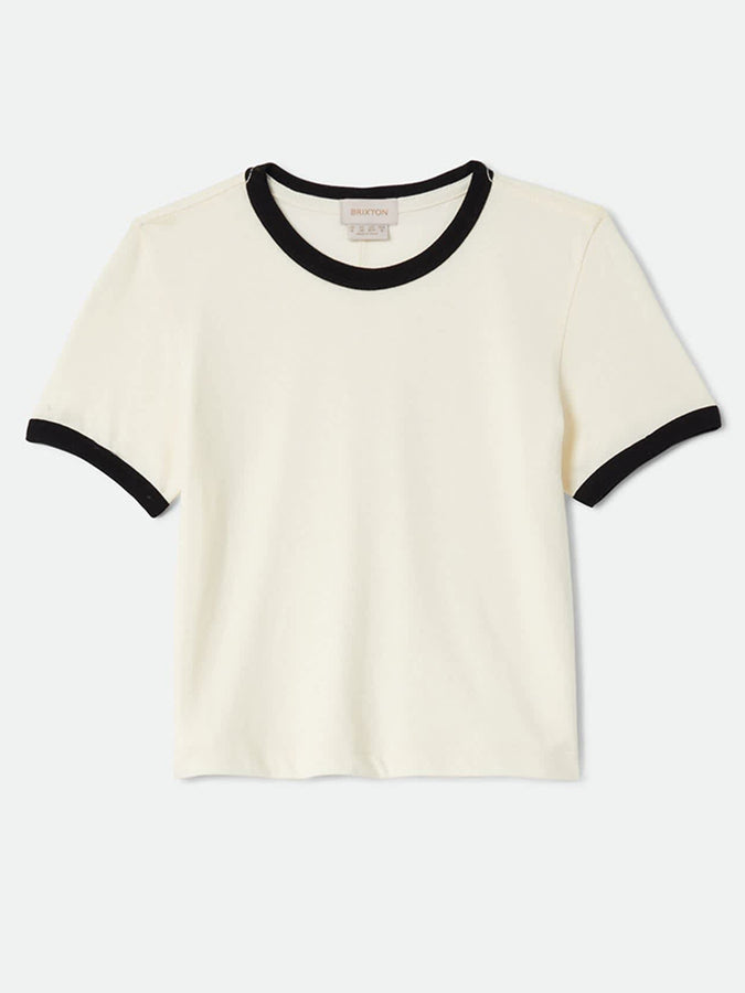 Brixton Carefree Organic Garment Dye Ringer T-Shirt Fall 2026 | OFF WHITE/BLACK