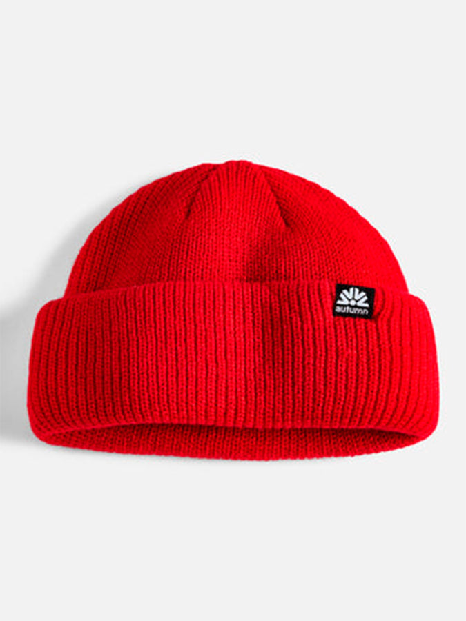 Autumn Double Roll Beanie | RED