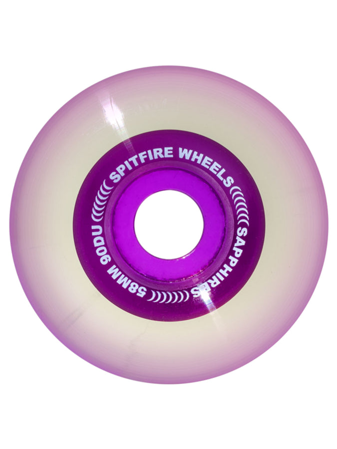 Spitfire Sapphire 90HD Clear/Purple Skateboard Wheels | CLEAR/PURPLE