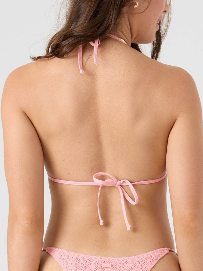 Roxy Crochet Mini Tiki Triangle Bikini Top Summer 2026 | PETAL PINK (PPK)