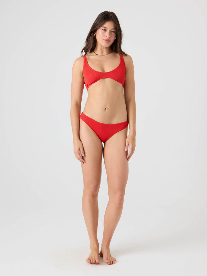 Roxy Rib Roxy Love Hipster Moderate Bikini Bottom Summer 2026 | RED HOT (RHT)