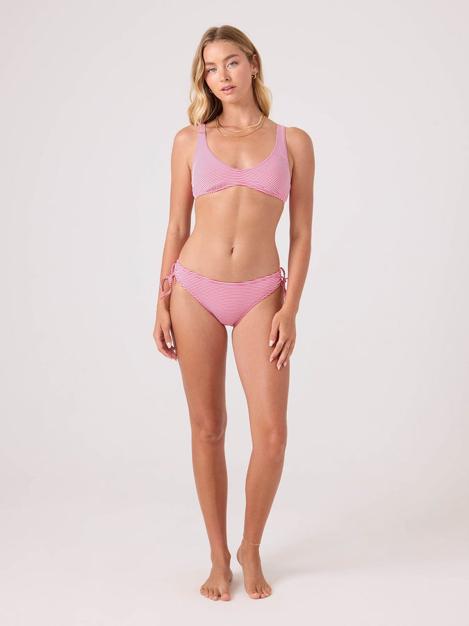 Roxy Good Vibes Hipster Lace Full Bikini Bottom Summer 2026 | PINK WHITE (PWT)