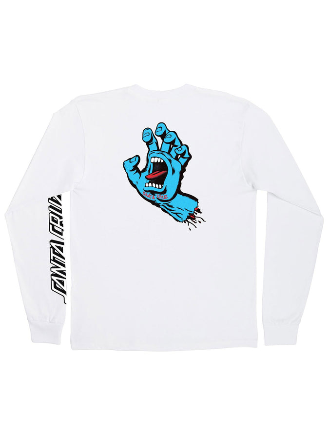 Santa Cruz Screaming Hand Long Sleeve T-Shirt Fall 2025 | WHITE