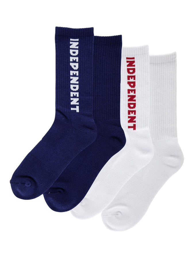 Independent Baseline 2 Pack Socks Spring 2026 | WHITE/NAVY