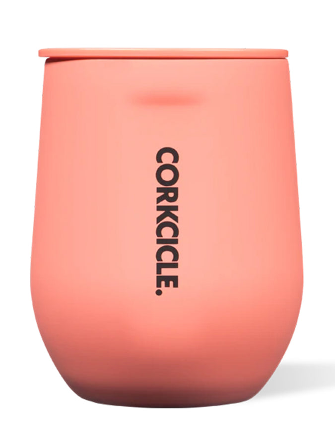 Corkcicle Neon Lights Stemless 12oz Coral Cup | NEON LIGHTS CORAL