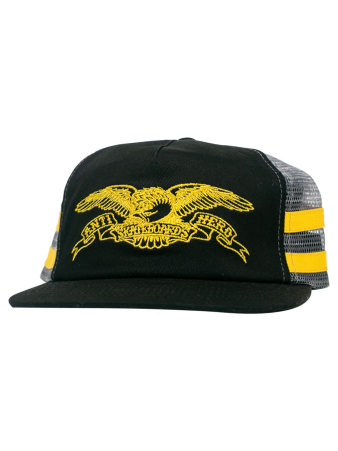 Anti-Hero Basic Eagle Snapback Hat | BLACK/CHARCOAL/YELLOW