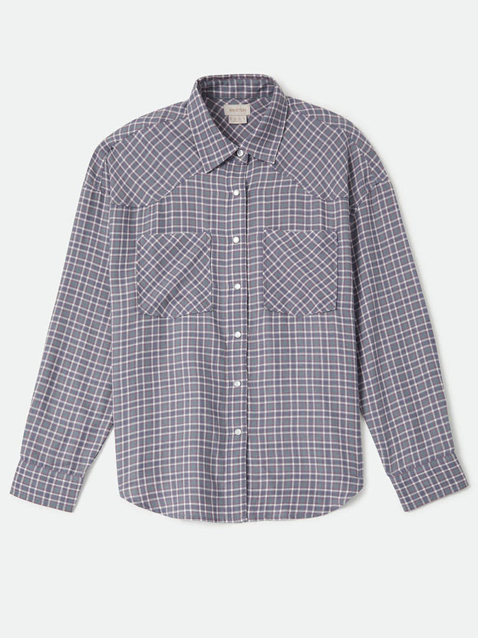 Brixton Wayne Long Sleeve Buttondown Shirt Fall 2026 | SOFT NAVY PLAID