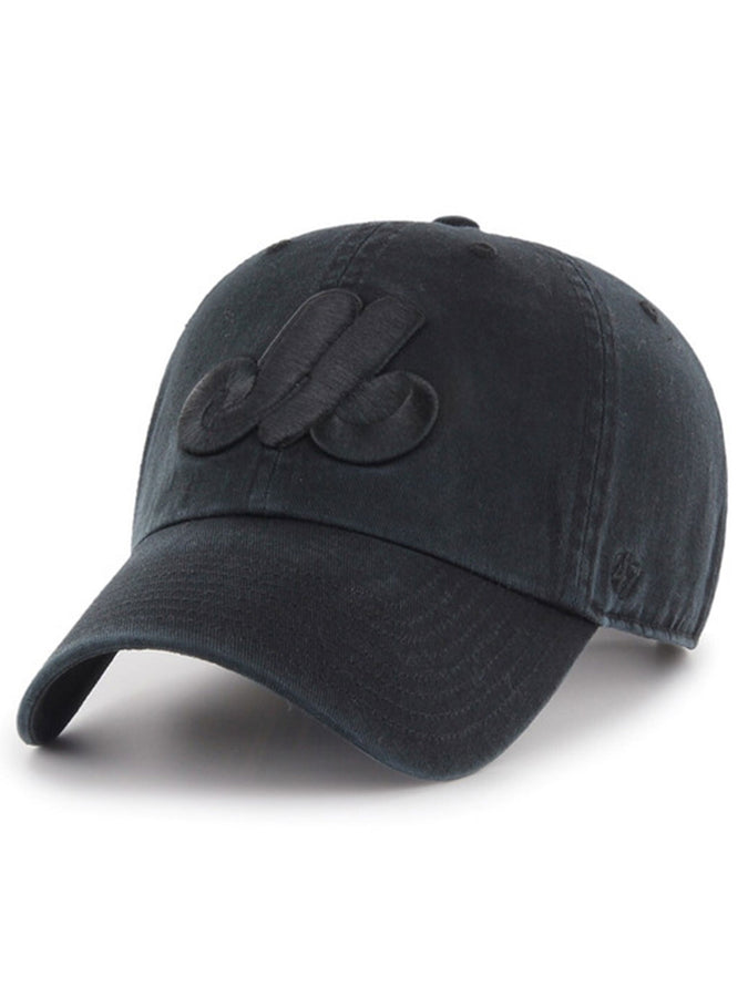 47 MLB Clean Up Black On Black Montreal Expos Hat | MONTREAL EXPOS/1969 (0731)