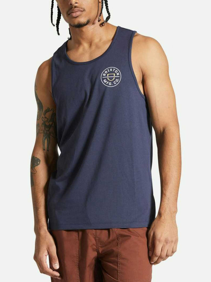 Brixton Crest Tank Top Summer 2024 | WASHED NAVY / OFF WHITE
