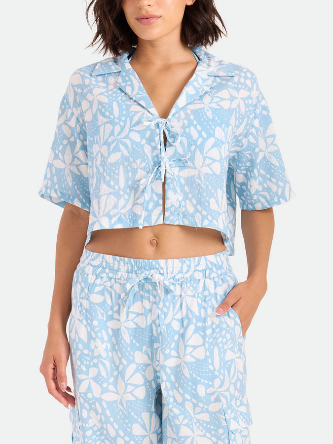 Volcom Tied Up Crop Short Sleeve Buttondown Shirt Spring 2026 | SUMMER SONG (S1N)