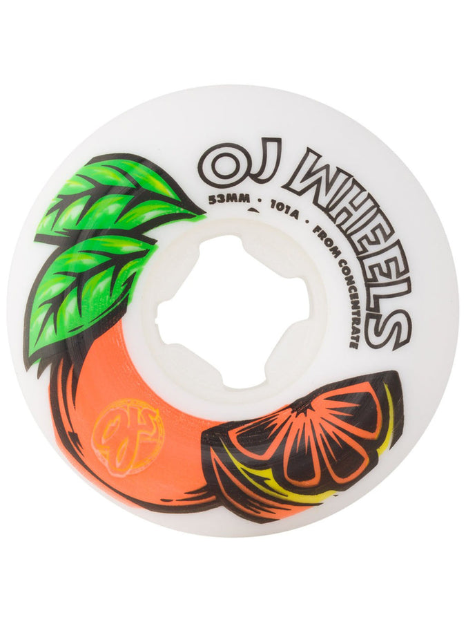 Oj's From Concentrate White/Orange 52mm Skateboard Wheels | WHITE