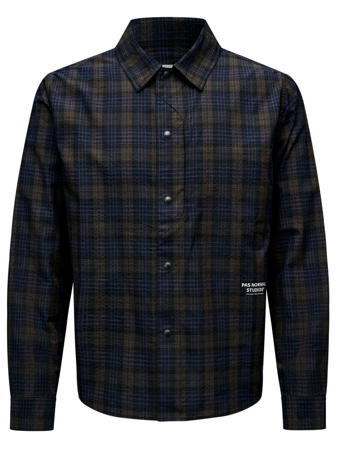 Pas Normal Studios Off-Race Seersucker Long Sleeve Buttondown Shirt Fall 2026 | DARK NAVY