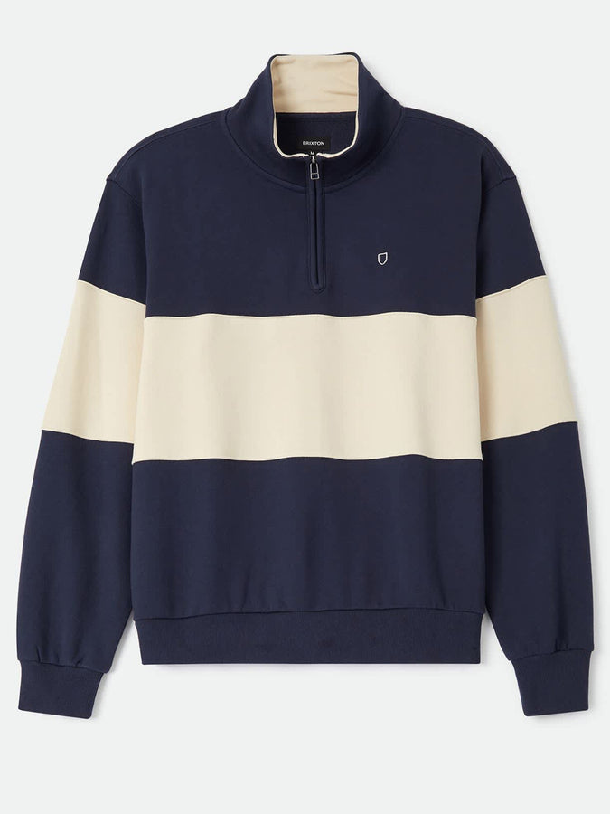 Brixton Danville Quarter Zip Fleece Fall 2026 | NAVY/WHITECAP