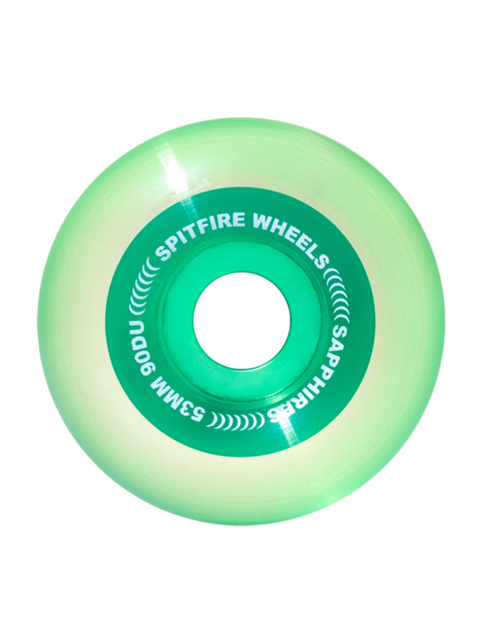 Spitfire Sapphire 90HD Clear/Green Skateboard Wheels | CLEAR/GREEN