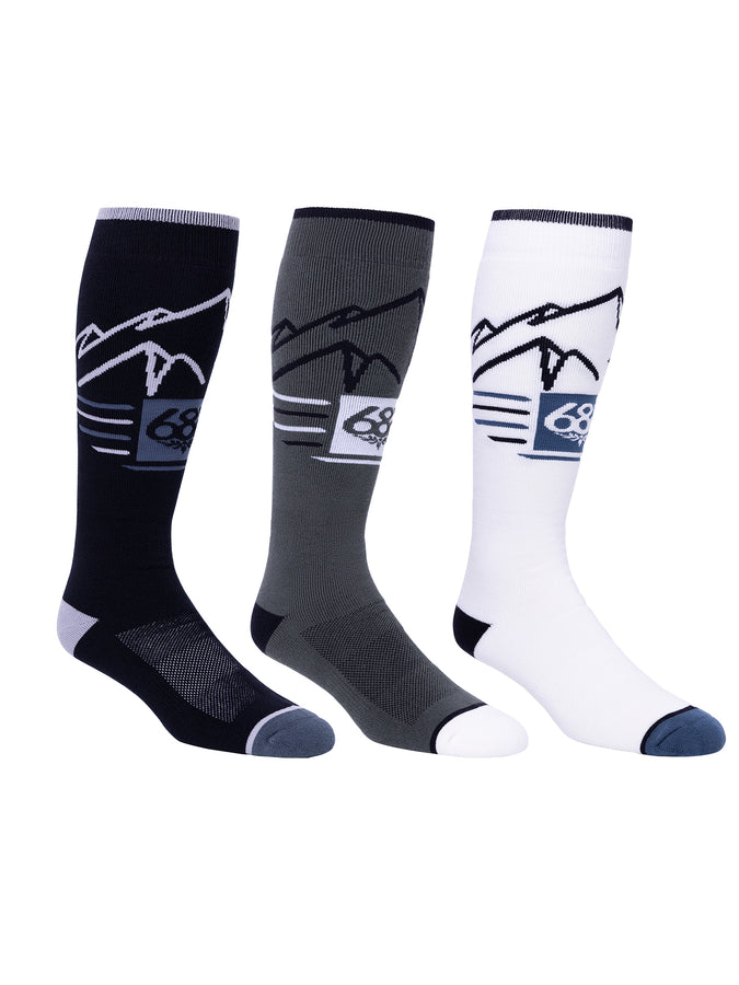 686 Mountain Scape 3 PackSnowboard Socks 2024 | ASSORTED (AST)