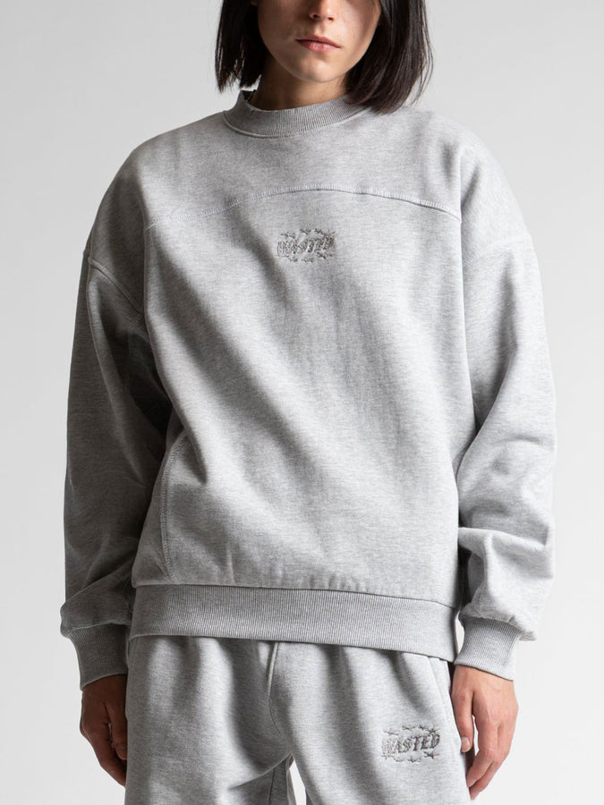 Wasted Paris Vesper Boxy Crewneck Sweatshirt Holiday 2026 | ASH GREY