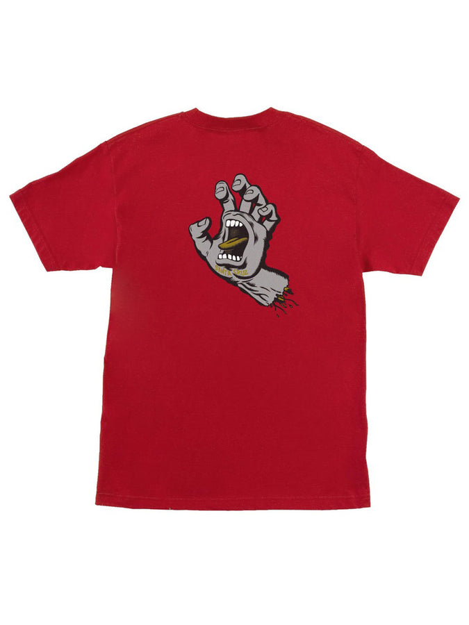 Santa Cruz Screaming Hand Short Sleeve T-Shirt Summer 2024 | RED / GREY / GOLD