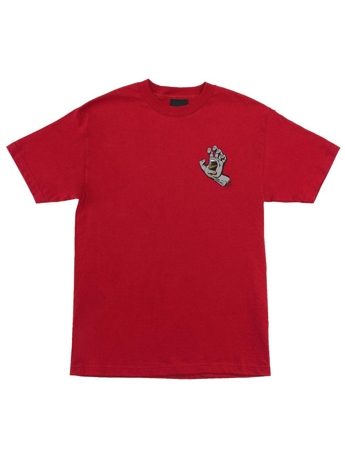 Santa Cruz Screaming Hand Short Sleeve T-Shirt Summer 2024 | RED / GREY / GOLD
