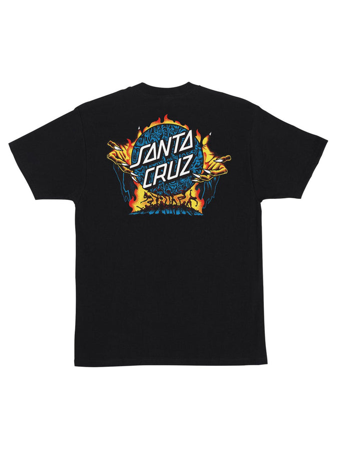 Santa Cruz Knox Firepit Dot Short Sleeve T-Shirt Summer 2024 | BLACK