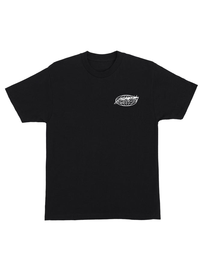 Santa Cruz Global Flame Dot Mono T-Shirt Summer 2024 | BLACK