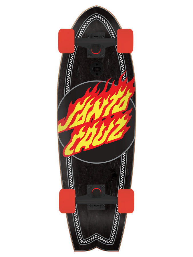 Santa Cruz Shark Flame Dot  8.8'' Complete Cruiser | BLACK
