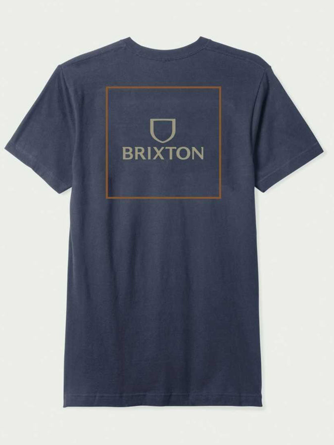 Brixton Alpha Square Short Sleeve T-Shirt Summer 2024 | WASHED NAVY / BURNT ORANGE / SAND