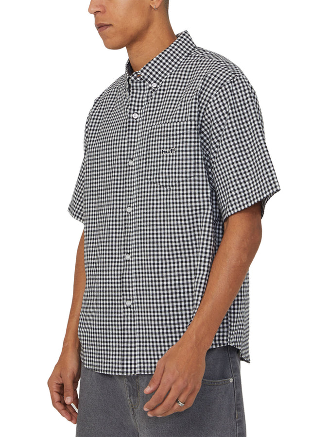 Huf 89 Micro Gingham Oxford S/S Buttondown Shirt Spring 2026 | BLACK/WHITE