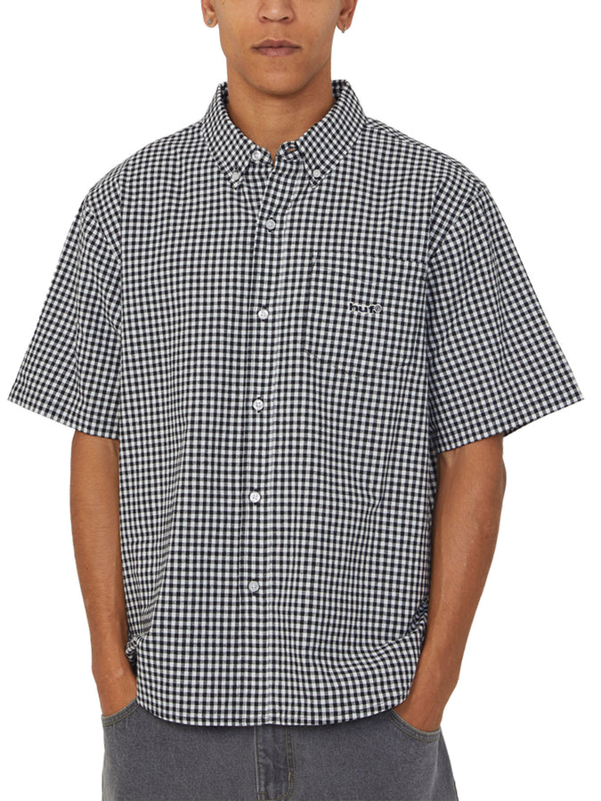 Huf 89 Micro Gingham Oxford S/S Buttondown Shirt Spring 2026 | BLACK/WHITE