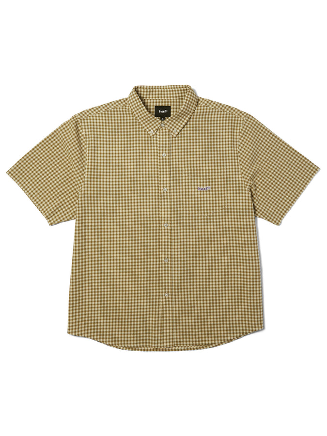 Huf 89 Micro Gingham Oxford S/S Buttondown Shirt Spring 2026 | NATURAL