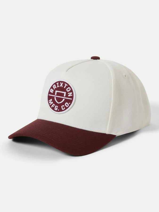 Brixton Crest Netplus Snapback Hat | PORT/OFF WHITE