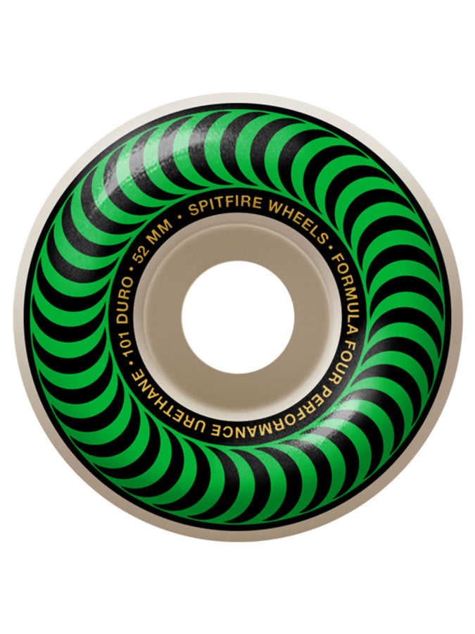 Spitfire F4 Classic 101DU Skateboard Wheels | NATURAL/GREEN