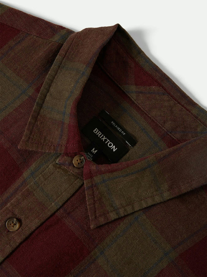 Brixton Cru Linen Blend Short Sleeves Shirt Fall 2025 | OLIVE SURPLUS/PORT