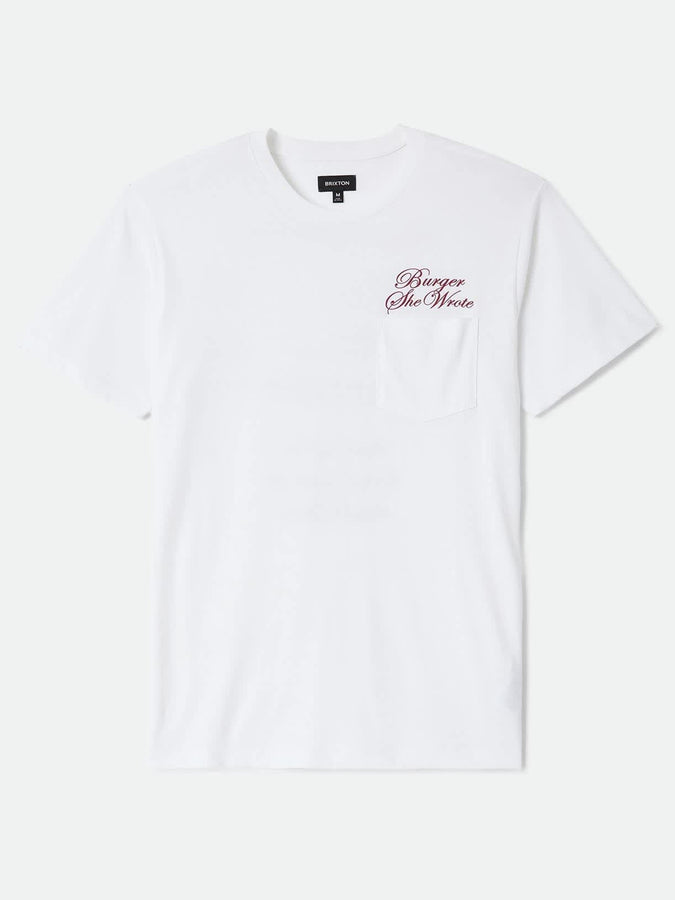 Brixton Burger She Wrote Pocket T-Shirt Fall 2026 | WHITE