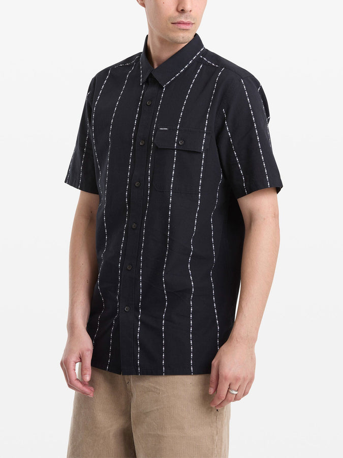 Volcom Withworth Short Sleeve Buttondown Shirt Spring 2026 | GLOSS BLACK (GB0)