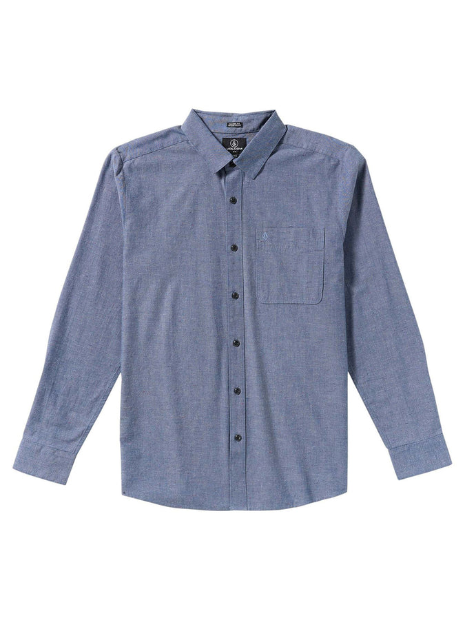 Volcom Date Knight Long Sleeve Buttondown Shirt Fall 2025 | BLUE WASH (BWS)
